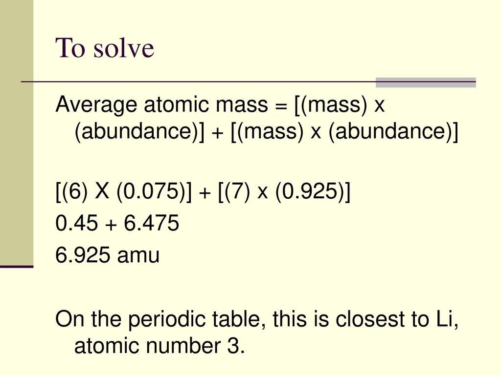 Calculating average atomic mass ppt download